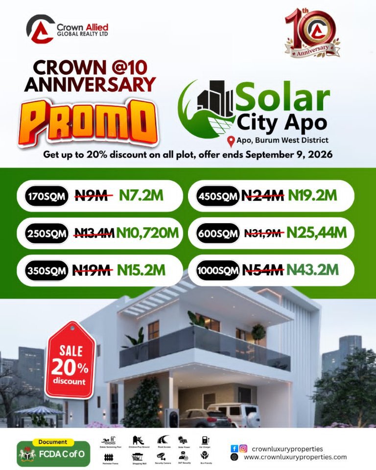 ESTATE PLOT APO ABUJA SOLAR CITY - 1